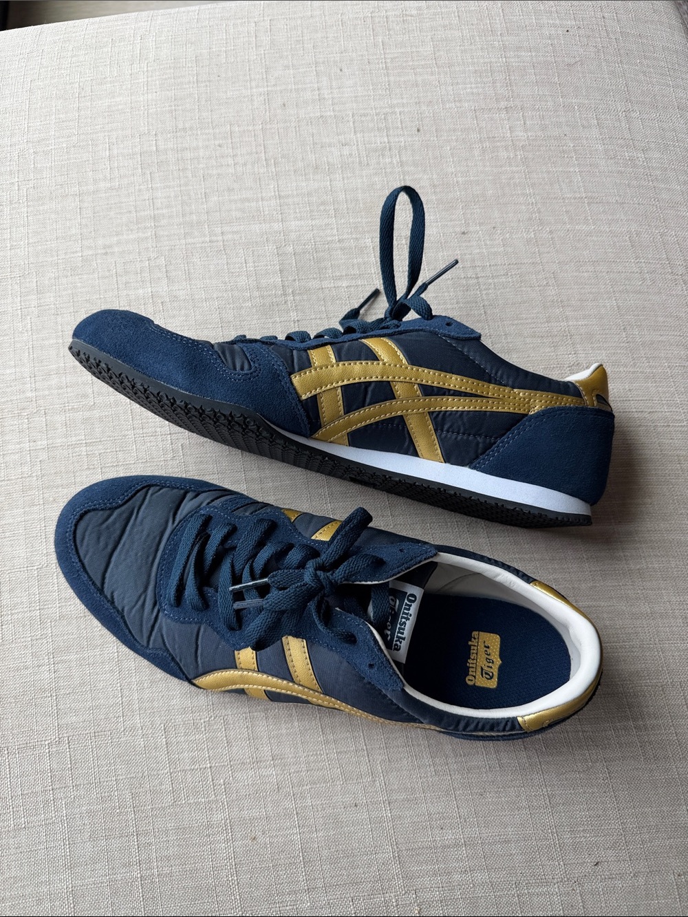 Onitsuka Tiger by Asics Navy and Gold Low-Profile Runner